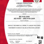 Certificat LUBODRY - EN 9100